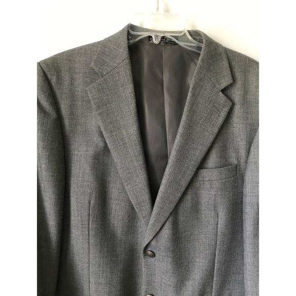 Meeting Street Mens Sportscoat Blazer Jacket Medium Gray Wool Poly Blend 42 R - Picture 4 of 12